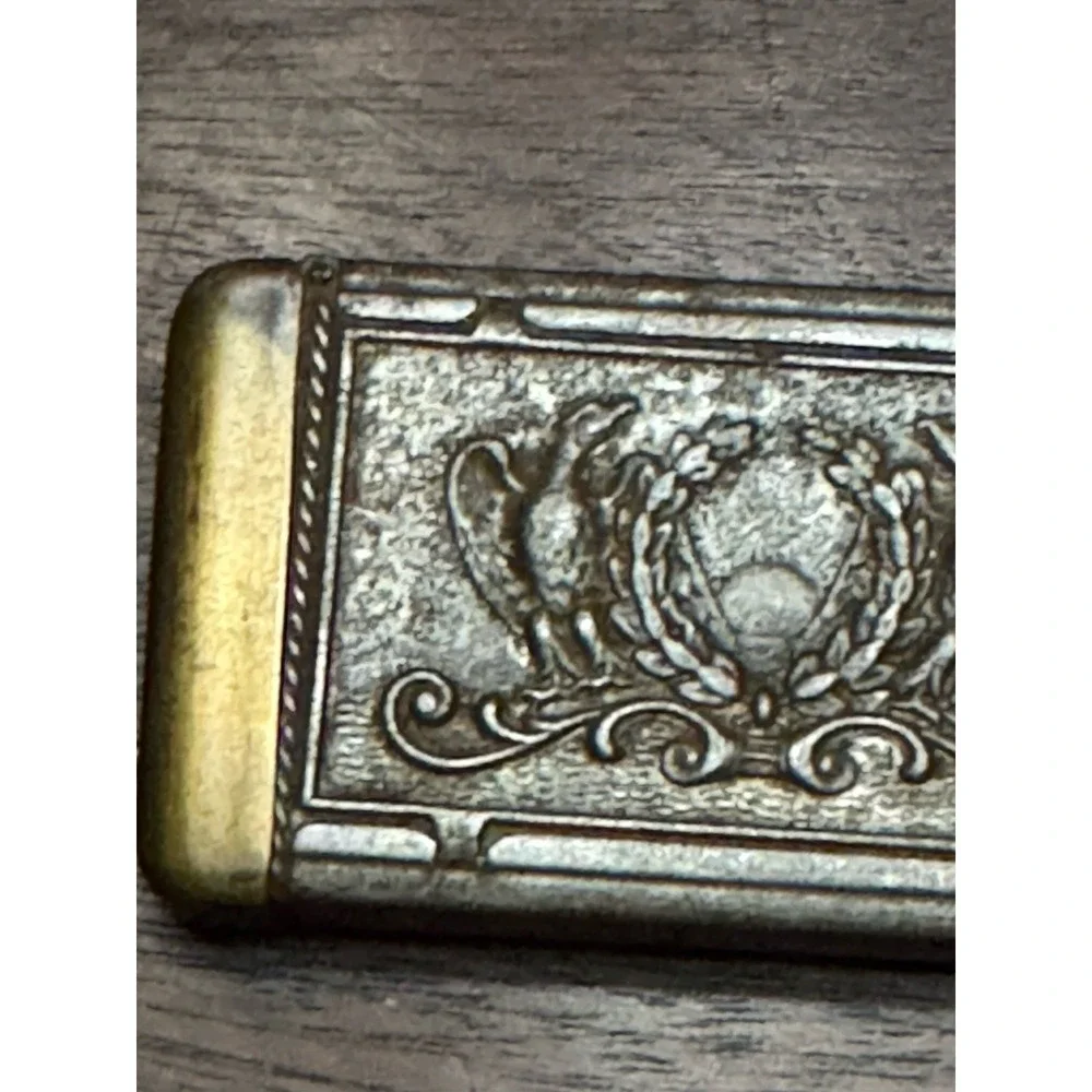 Vintage  Eagles/Flag/Shield Decorative Match Safe/ CASE / Vesta / Holder